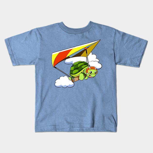 Flying Turtle Kids T-Shirt by WildSloths